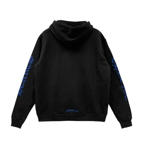 Chrome Hearts Blauer Vertical Script Pullover Kapuzenpullover
