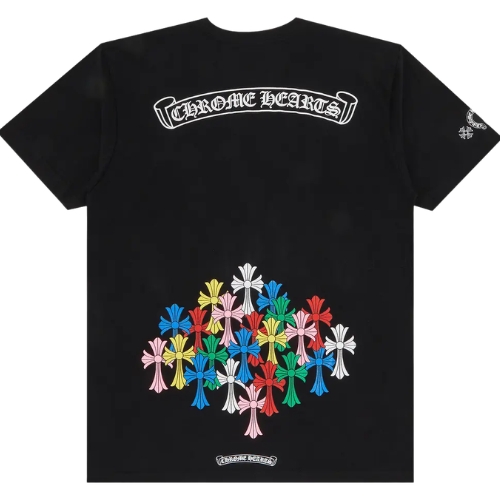 Chrome Hearts Buntes Kreuz T-Shirt