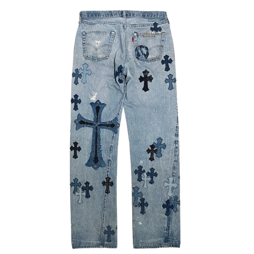 Chrome Hearts Jeanshose mit Kreuz-Motiv